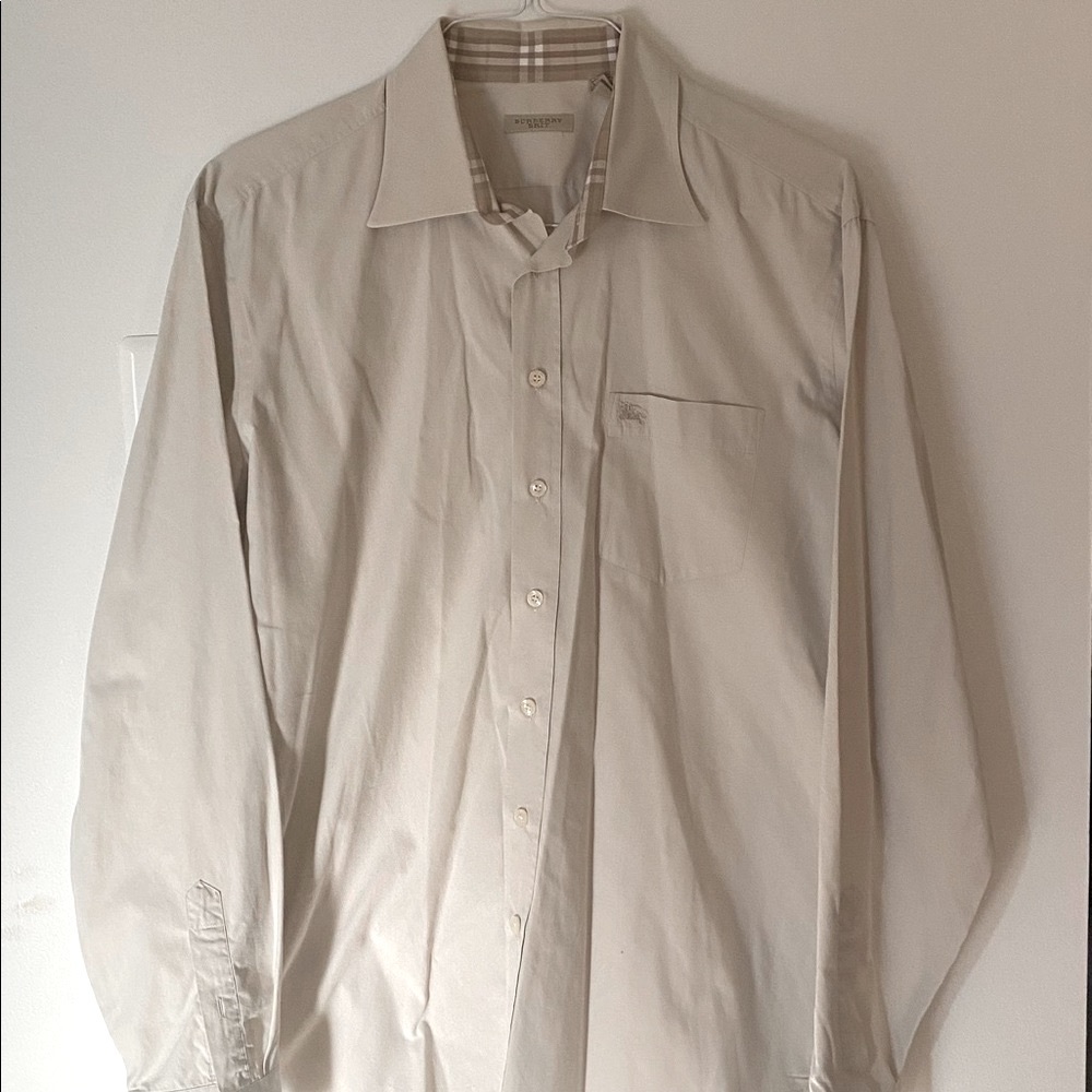 Burberry tan/khaki dress shirt